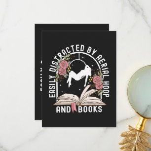 Easily Distracted Aerial Hoop And Book Thank You Card