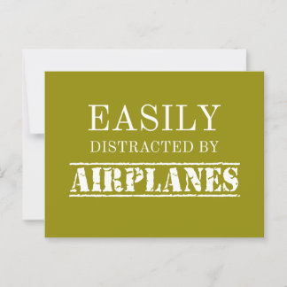 Easily Distracted By Airplanes Aviator Pilot Postcard