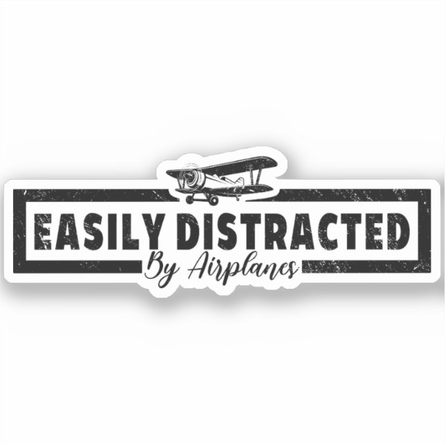 Easily Distracted By Airplanes, Funny Pilot Saying (Front)