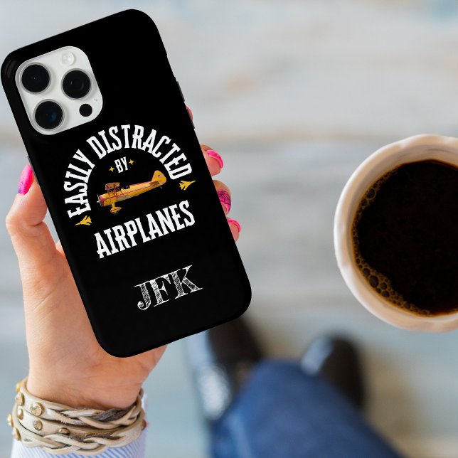 Easily Distracted By Airplanes,Modern,Pilot,funny Case-Mate iPhone Case (Creator Uploaded)