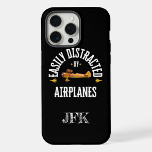 Easily Distracted By Airplanes,Modern,Pilot,funny iPhone 15 Pro Max Case