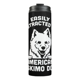 Easily Distracted By American Eskimo Dogs Thermal Tumbler