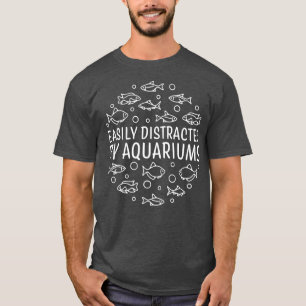 Easily Distracted By Aquariums Round Design T-Shirt