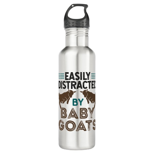Easily Distracted by Baby Goats 710 Ml Water Bottle (Front)
