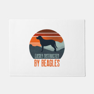 Easily Distracted By Beagles Dog Walking Doormat
