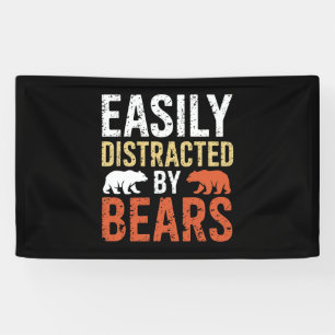 Easily Distracted By Bears Gay Bear LGBTQ Pride Banner