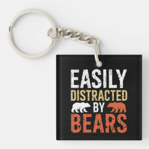 Easily Distracted By Bears Gay Bear LGBTQ Pride Keychain