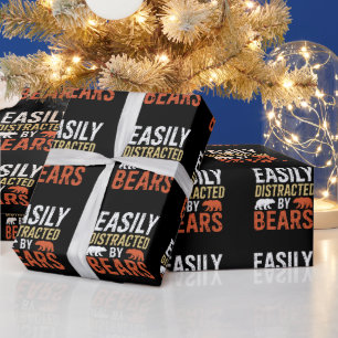 Easily Distracted By Bears Gay Bear LGBTQ Pride Wrapping Paper