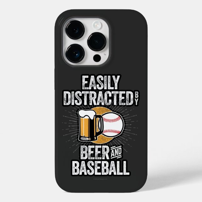 Easily Distracted by Beer and Baseball Case-Mate i Case-Mate iPhone Case (Back)