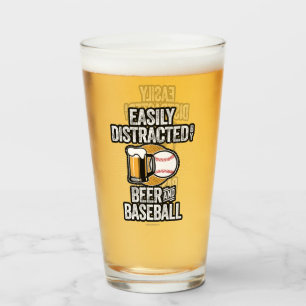Easily Distracted by Beer and Baseball Glass