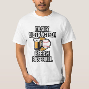 Easily Distracted by Beer and Baseball T-Shirt