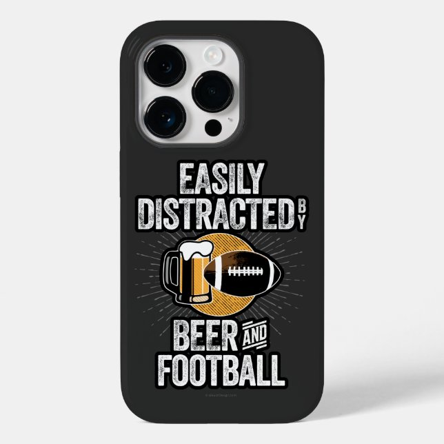 Easily Distracted by Beer and Football iPhone Case (Back)