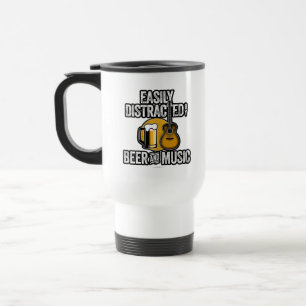 Easily Distracted by Beer and Music Travel Mug