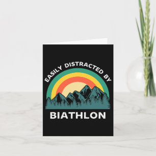 Easily Distracted By Biathlon Funny Winter Sports Card
