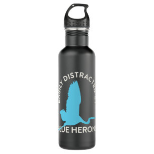 Easily Distracted By Blue Herons Funny Bird Watchi 710 Ml Water Bottle