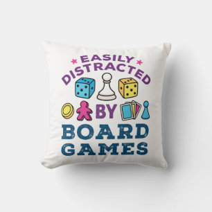 Easily Distracted by Board Games Throw Pillow