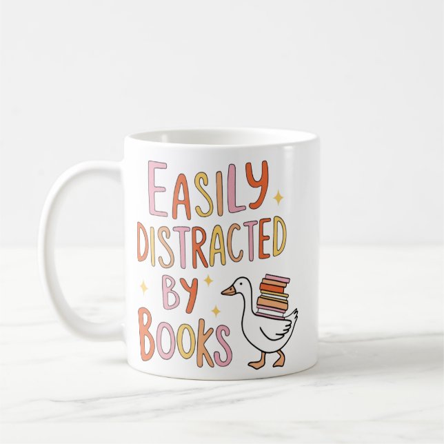 Easily Distracted by Books Coffee Mug (Left)