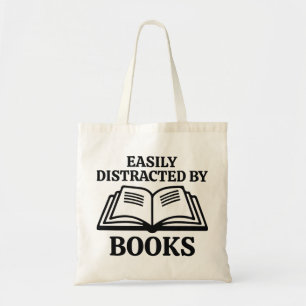 Easily Distracted By Books Tote Bag