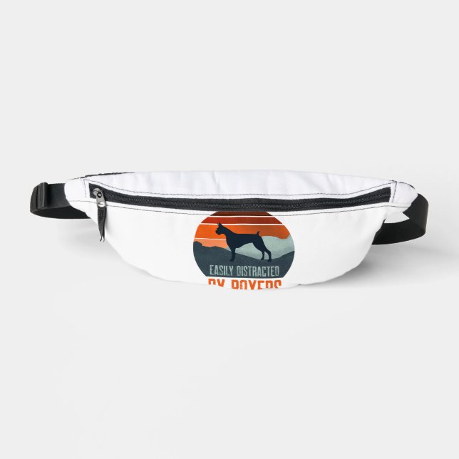 Easily Distracted By Boxers Dog Walking Fanny Pack (Front)