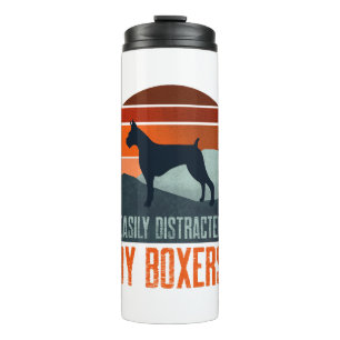 Easily Distracted By Boxers Dog Walking Thermal Tumbler