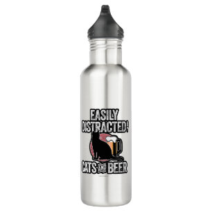 Easily Distracted by Cats and Beer 710 Ml Water Bottle