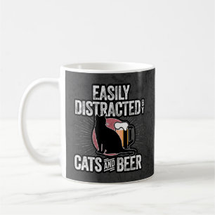 Easily Distracted by Cats and Beer Coffee Mug