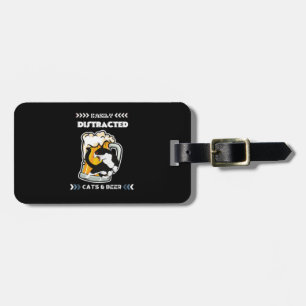 Easily Distracted By Cats And Beer Luggage Tag