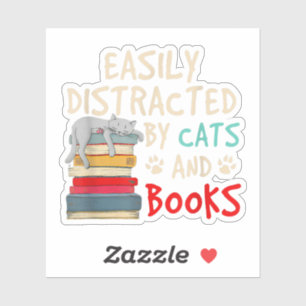 Easily Distracted by Cats and Books - Cat _ Book
