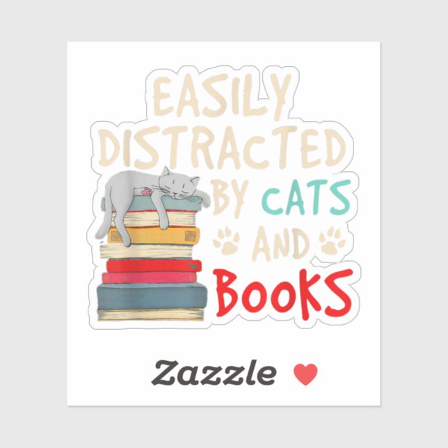 Easily Distracted by Cats and Books - Cat _ Book (Sheet)