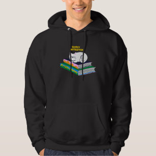 Easily Distracted By Cats And Books Cat & Book Hoodie