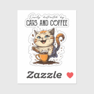 Easily Distracted By Cats And Coffee Cat Lovers Co