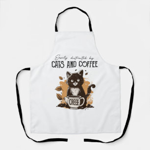 Easily Distracted By Cats And Coffee Cat Lovers Co Apron