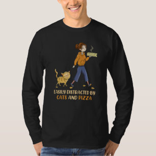 Easily Distracted By Cats And Pizza T-Shirt