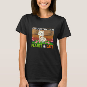 Easily Distracted By Cats And Plants Cat Women T-Shirt