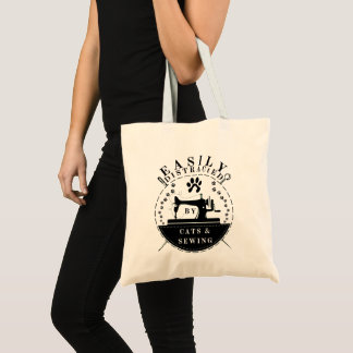 Easily Distracted By Cats And Sewing  Tote Bag