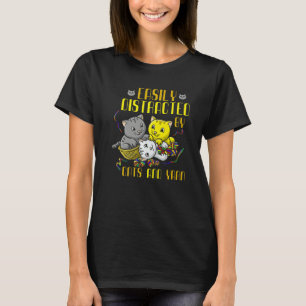 Easily Distracted By Cats And Yarn Cat Owner Croch T-Shirt