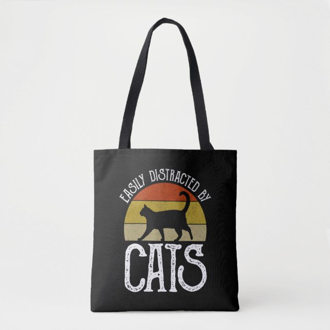 Easily Distracted By Cats Tote Bag (Front)