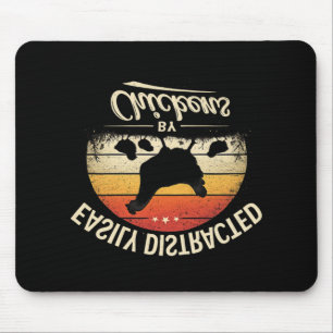 Easily Distracted By Chickens Funny Ckyard Chicken Mouse Pad