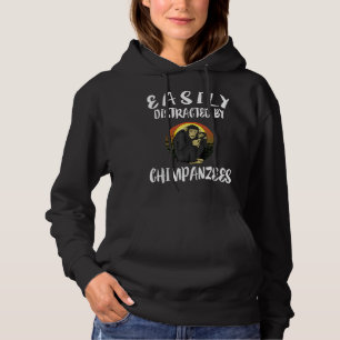 Easily Distracted By Chimpanzees Animal Hoodie