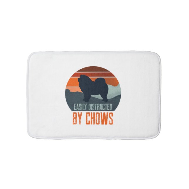 Easily Distracted By Chows Dog Walking Bath Mat (Front)