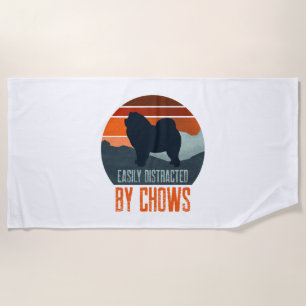 Easily Distracted By Chows Dog Walking Beach Towel