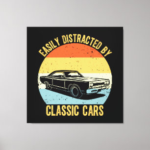 Easily Distracted By Classic Cars Canvas Print