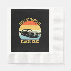 Easily Distracted By Classic Cars Napkin
