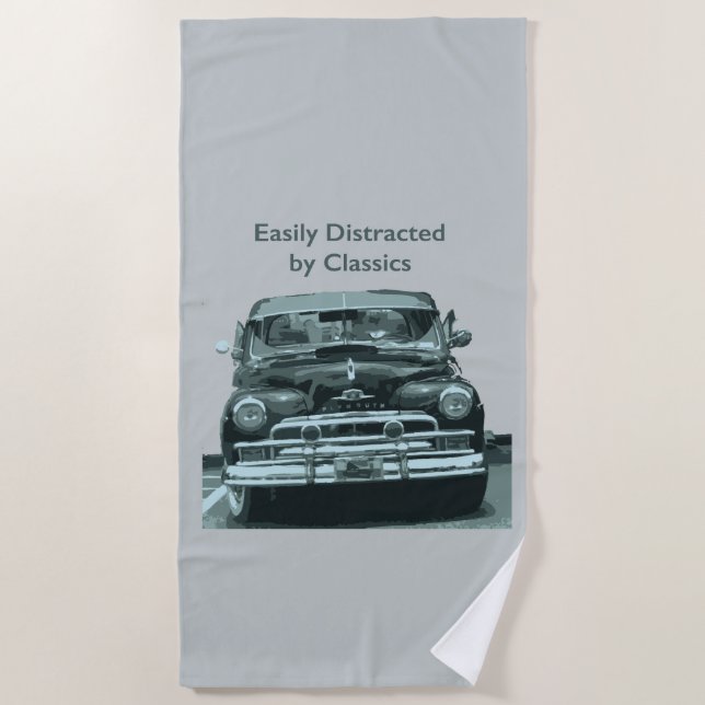 Easily Distracted by Classics Beach Towel (Front)