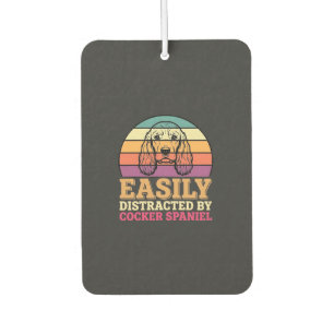 Easily Distracted By Cocker Spaniel Retro Dog Air Freshener