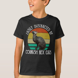 Easily Distracted By Cornish Rex Cats T-Shirt