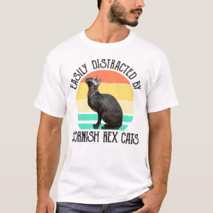 Easily Distracted By Cornish Rex Cats T-Shirt