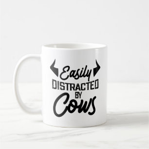 Easily Distracted by Cows Funny Cow Lover Mug