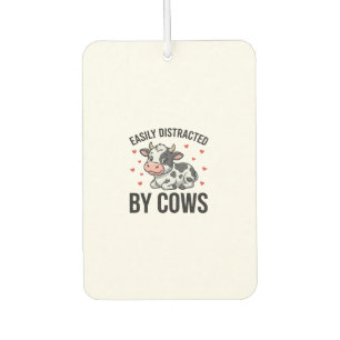 Easily Distracted by Cows Vintage Cow Graphic_1 Air Freshener
