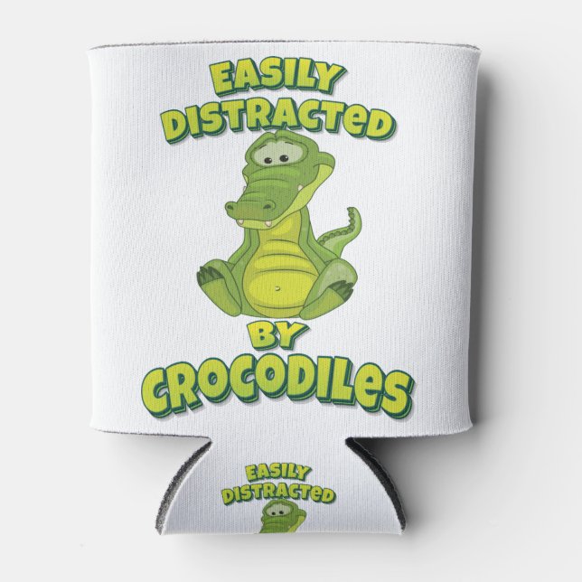Easily Distracted By Crocodiles Can Cooler (Front)